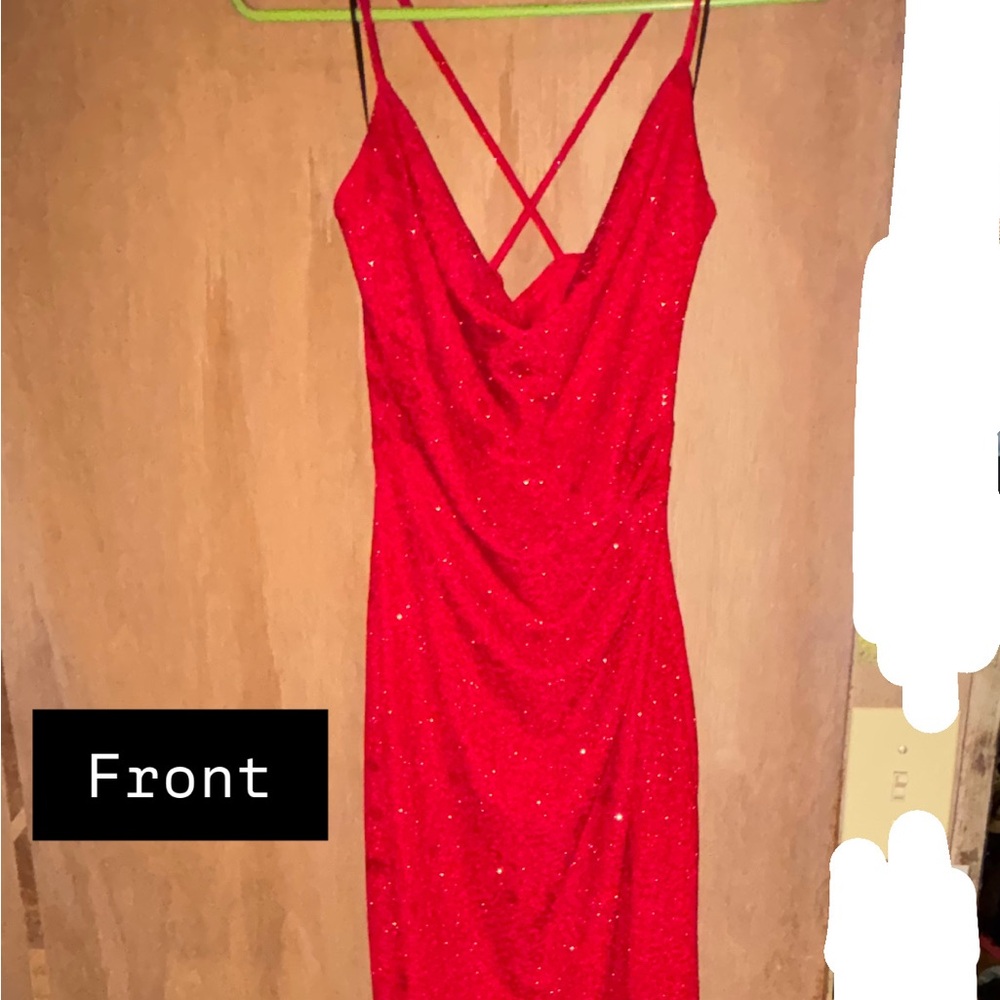 Windsor Sparkling Red Maxi Dress With Slit